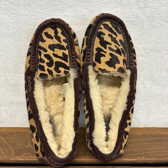 UGG Ansley Leopard Spot Calf Hair Slipper Women’s Size 7 - Picture 3 of 16